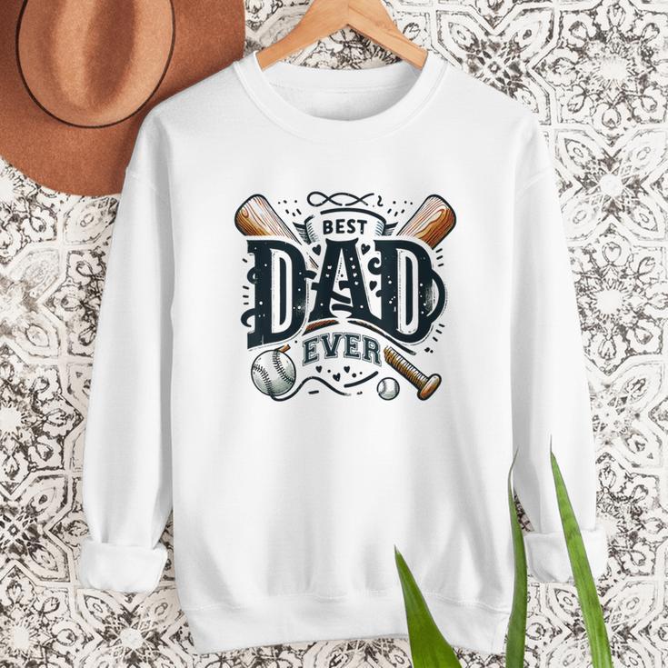 Best Dad Ever Father's Day Sports Papa Baseball Daddy Men Sweatshirt