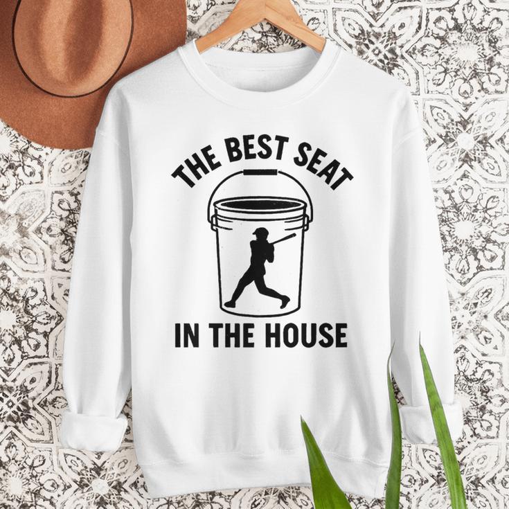 The Best Seat In The House Bucket Dad Baseball Dad Premium Men Sweatshirt