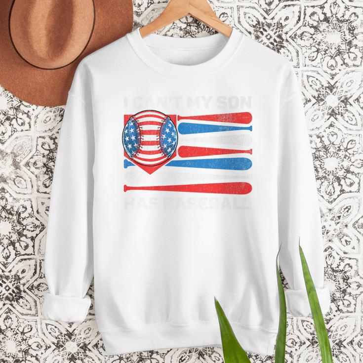 I Can't My Son Has Baseball Dad American Flag 4th Of July Premium Men Sweatshirt I Can't My Son Has Baseball Dad American Flag 4th Of July Premium Men Sweatshirt