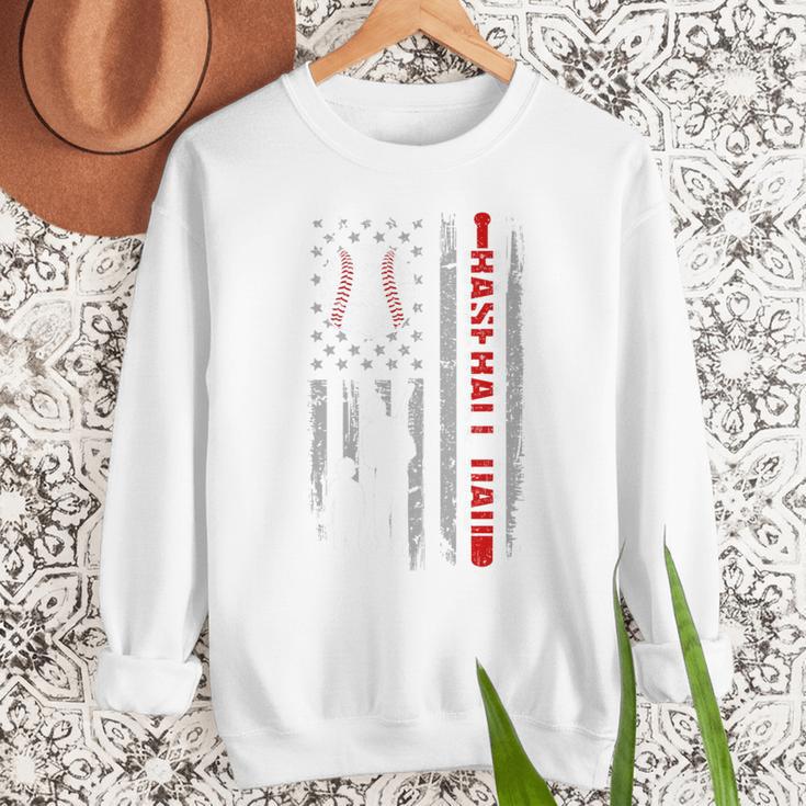 Father's Day USA Flag Patriotic Baseball Dad Premium Men Sweatshirt Father's Day USA Flag Patriotic Baseball Dad Premium Men Sweatshirt