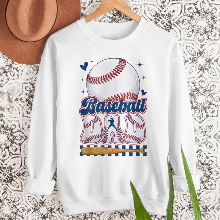 Groovy Baseball Dad Daddy Father Happy Fathers Day Men Guys Men Sweatshirt