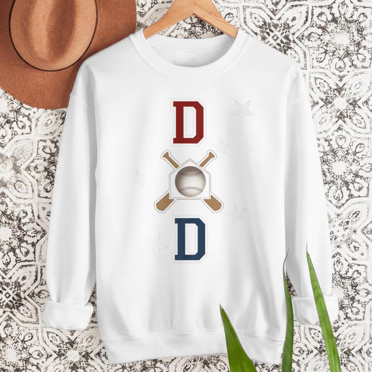 Patriotic Baseball Dad Father's Day Red Blue Star Premium Men Sweatshirt