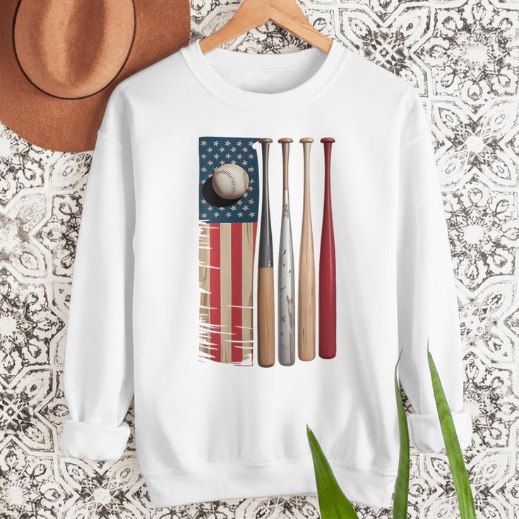 Patriotic USA Flag American Baseball Dad 4th Of July Men Sweatshirt