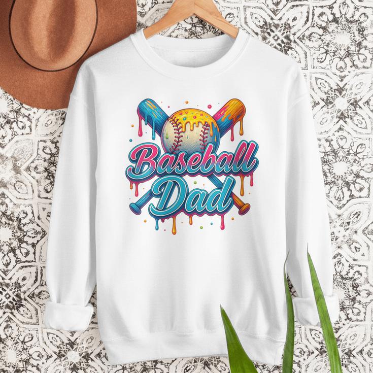 Retro Baseball Dad Dripping Ice Cream Father's Day Men Sweatshirt Retro Baseball Dad Dripping Ice Cream Father's Day Men Sweatshirt