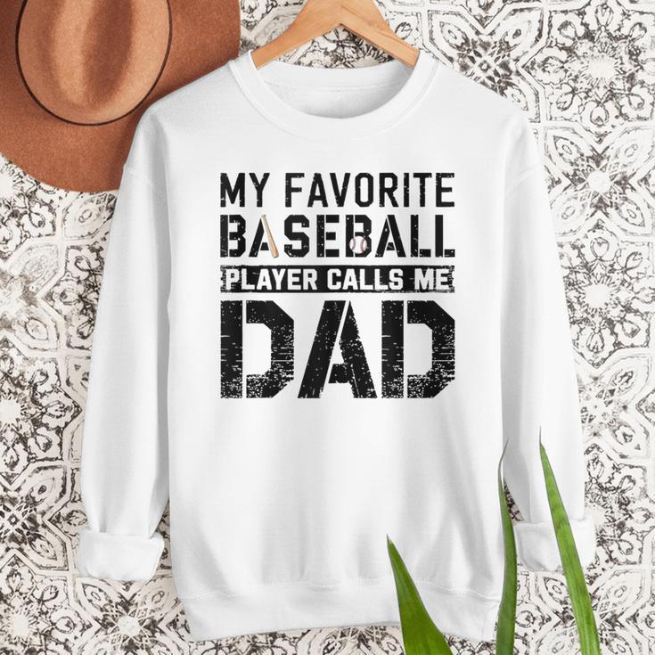 Retro Baseball Dad My Favorite Baseball Player Calls Me Dad Men Sweatshirt Retro Baseball Dad My Favorite Baseball Player Calls Me Dad Men Sweatshirt