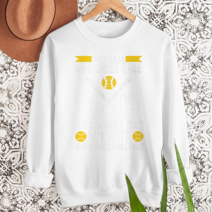 Softball Dad Like a Baseball Dad With Bigger Balls Softball Premium Men Sweatshirt Softball Dad Like a Baseball Dad With Bigger Balls Softball Premium Men Sweatshirt
