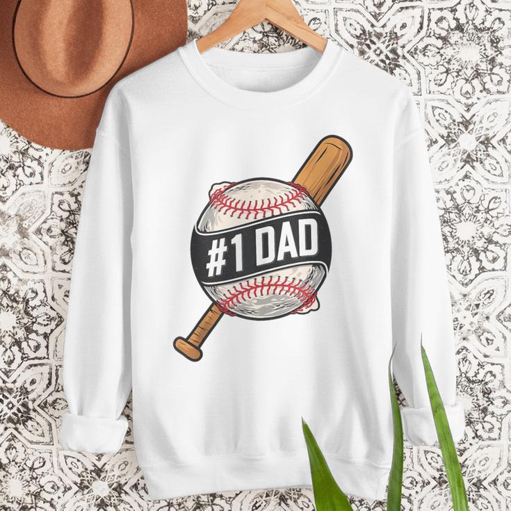 Vintage 1 Baseball Dad Daddy Father's Day From Son Daughter Men Sweatshirt Vintage 1 Baseball Dad Daddy Father's Day From Son Daughter Men Sweatshirt