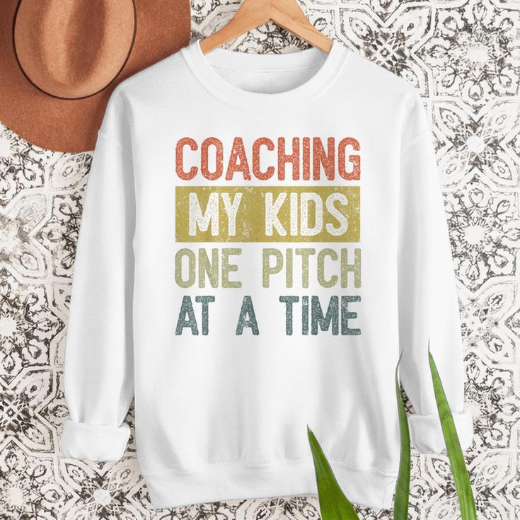 Vintage Baseball Dad Coaching My Kids One Pitch At A Time Men Sweatshirt Vintage Baseball Dad Coaching My Kids One Pitch At A Time Men Sweatshirt