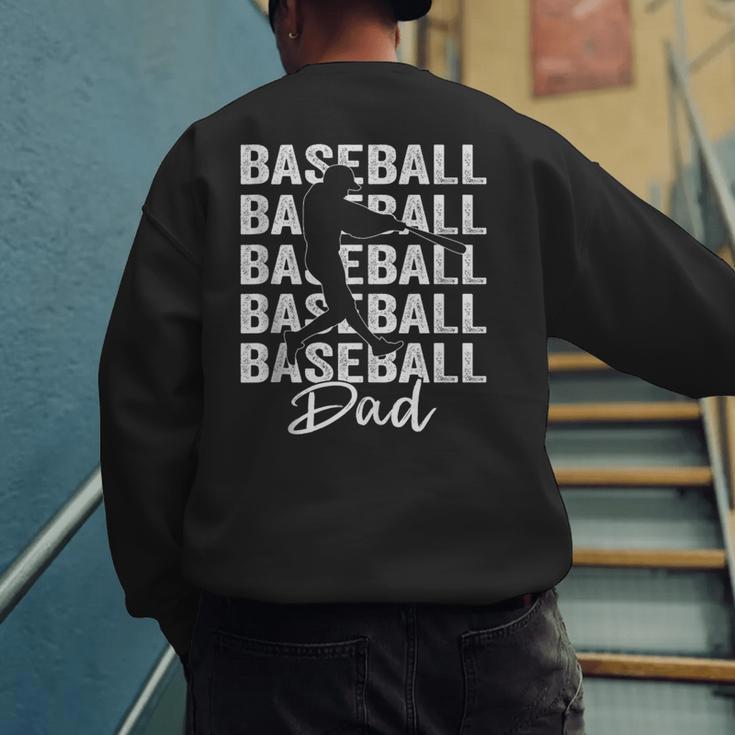 Baseball Dad Baseball Bat Sports Father's Day Men Men's Sweatshirt Back Print Baseball Dad Baseball Bat Sports Father's Day Men Men's Sweatshirt Back Print