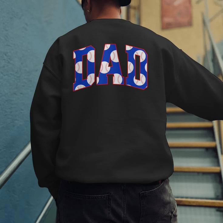 Baseball Dad Bold Varsity Style Letters Sport Themed Men's Sweatshirt Back Print Baseball Dad Bold Varsity Style Letters Sport Themed Men's Sweatshirt Back Print