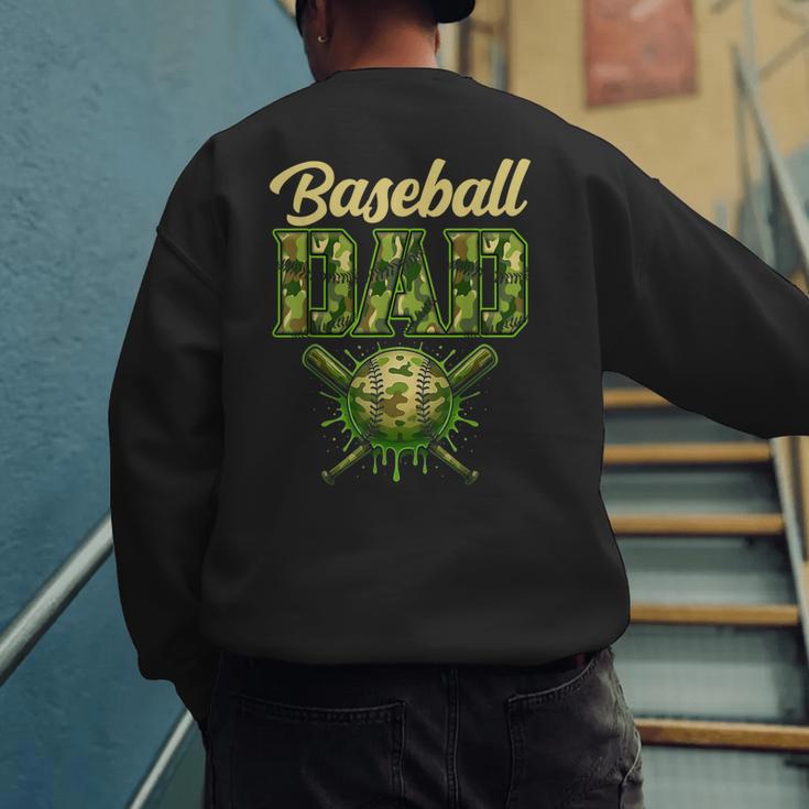 Baseball Dad Camo Ice Cream Baseball Father's Day Men's Sweatshirt Back Print Baseball Dad Camo Ice Cream Baseball Father's Day Men's Sweatshirt Back Print