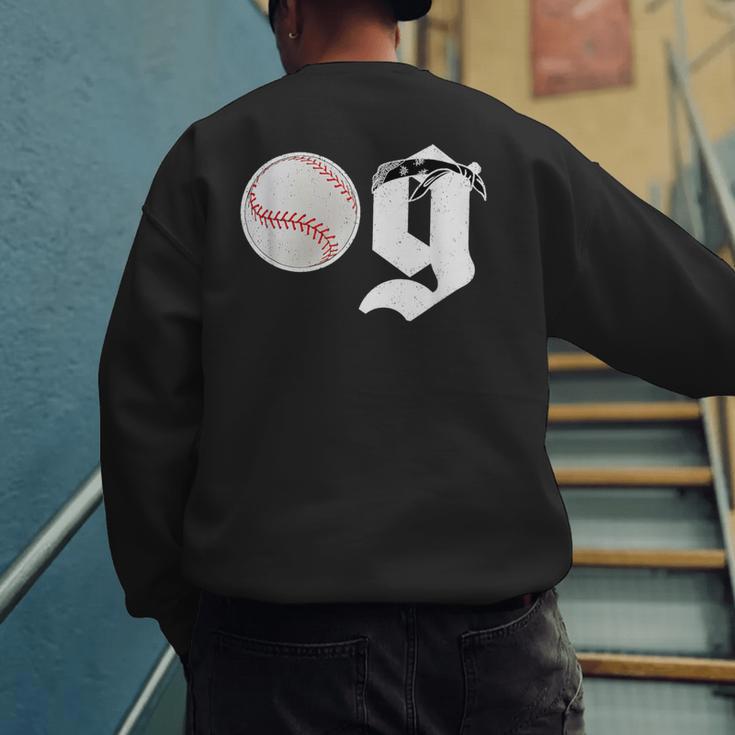 Baseball Dad Coach Old Head OG Old School Baller Men's Sweatshirt Back Print
