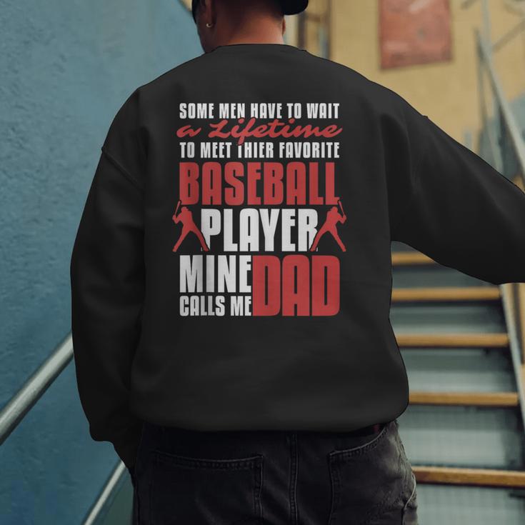 Baseball Dad Cute Love Home Run Pitcher Catcher Baseball Fan Men's Sweatshirt Back Print Baseball Dad Cute Love Home Run Pitcher Catcher Baseball Fan Men's Sweatshirt Back Print