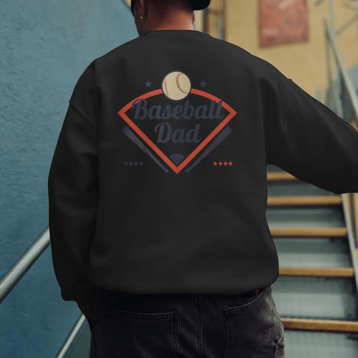 Baseball Dad Diamond Game Day Men's Sweatshirt Back Print Baseball Dad Diamond Game Day Men's Sweatshirt Back Print