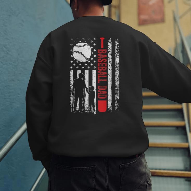 Baseball Dad Father And Son Baseball Love Men's Sweatshirt Back Print Baseball Dad Father And Son Baseball Love Men's Sweatshirt Back Print