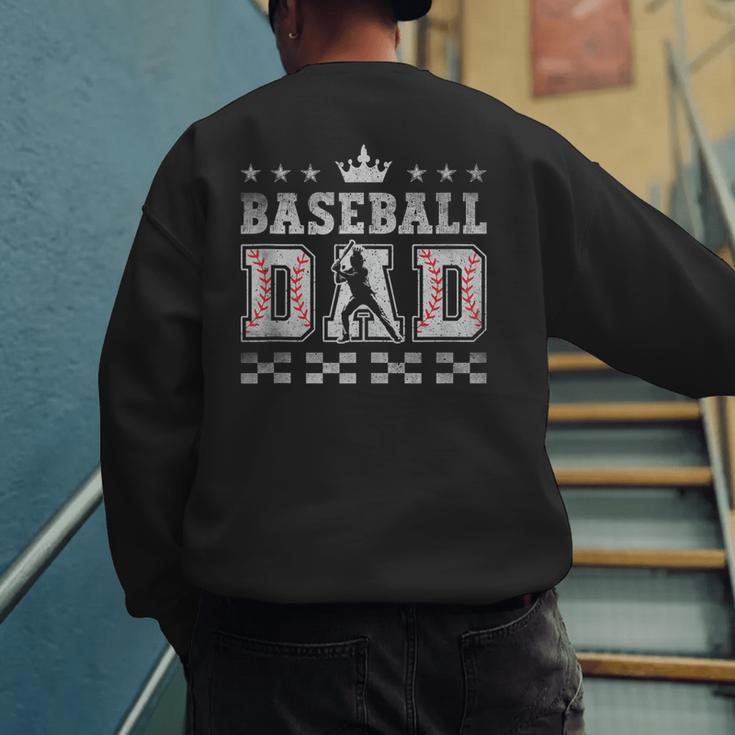 Baseball Dad Father's Day Baseball Father Retro Vintage Men's Sweatshirt Back Print Baseball Dad Father's Day Baseball Father Retro Vintage Men's Sweatshirt Back Print