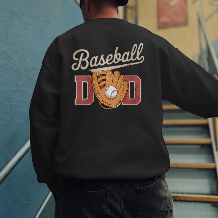 Baseball Dad Fireball Sports Father Fathers Day Daddy Men's Sweatshirt Back Print Baseball Dad Fireball Sports Father Fathers Day Daddy Men's Sweatshirt Back Print