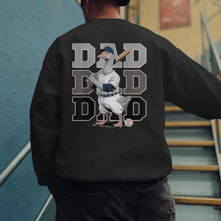 Baseball Dad Goose Sports Lover Father's Day Tee Men's Sweatshirt Back Print