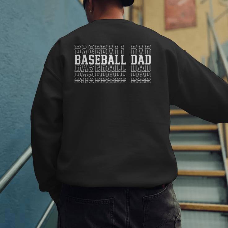 Baseball Dad Layered Text Father Coach Player Men's Sweatshirt Back Print