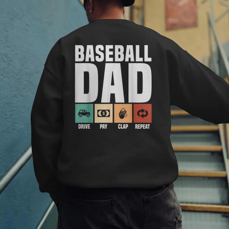 Baseball Dad Proud Little Slugger Father Humor Men's Sweatshirt Back Print Baseball Dad Proud Little Slugger Father Humor Men's Sweatshirt Back Print