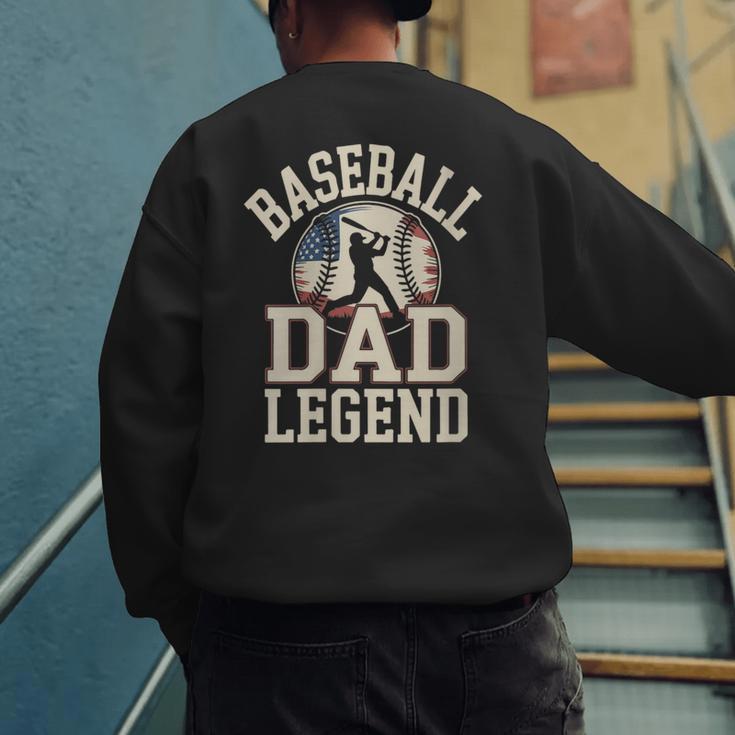 Baseball Dad Retro American Flag Style Men's Sweatshirt Back Print Baseball Dad Retro American Flag Style Men's Sweatshirt Back Print