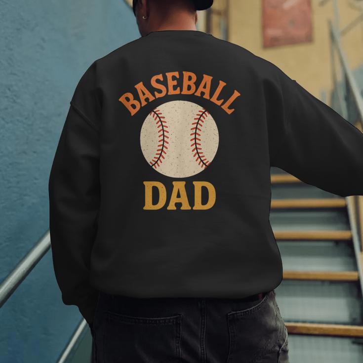 Baseball Dad Retro Vintage Father's Day Men's Sweatshirt Back Print Baseball Dad Retro Vintage Father's Day Men's Sweatshirt Back Print