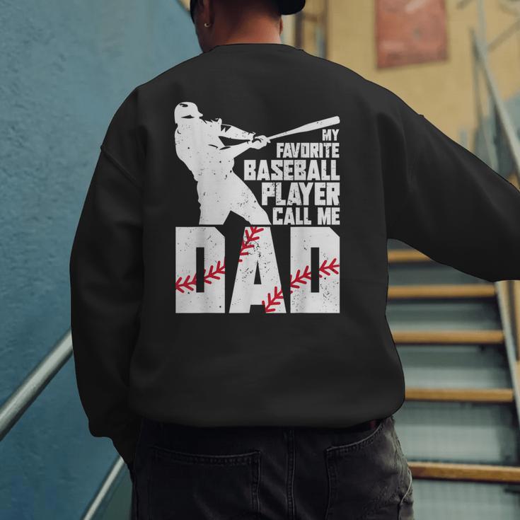 Baseball Dad Shirt Baseball Dad Fathers Day Men's Sweatshirt Back Print