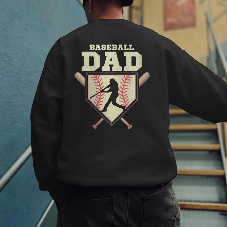 Baseball Dad Sport Fan Father Men's Sweatshirt Back Print Baseball Dad Sport Fan Father Men's Sweatshirt Back Print