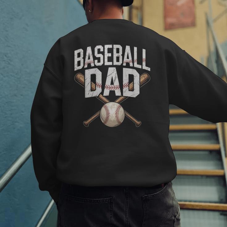 Baseball Dad Sport Father Outfit For Proud Papa Men's Sweatshirt Back Print Baseball Dad Sport Father Outfit For Proud Papa Men's Sweatshirt Back Print