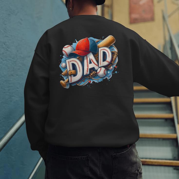 Baseball Dad Sports Fan Father Dada Men Baseball Fathers Day Men's Sweatshirt Back Print Baseball Dad Sports Fan Father Dada Men Baseball Fathers Day Men's Sweatshirt Back Print