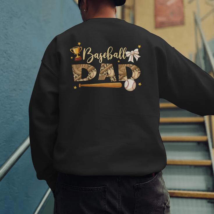 Baseball Dad Vintage Baseball Lover Men's Sweatshirt Back Print Baseball Dad Vintage Baseball Lover Men's Sweatshirt Back Print