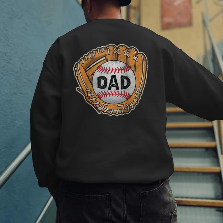 Baseball Glove Father's Day Baseball Dad Men's Sweatshirt Back Print Baseball Glove Father's Day Baseball Dad Men's Sweatshirt Back Print