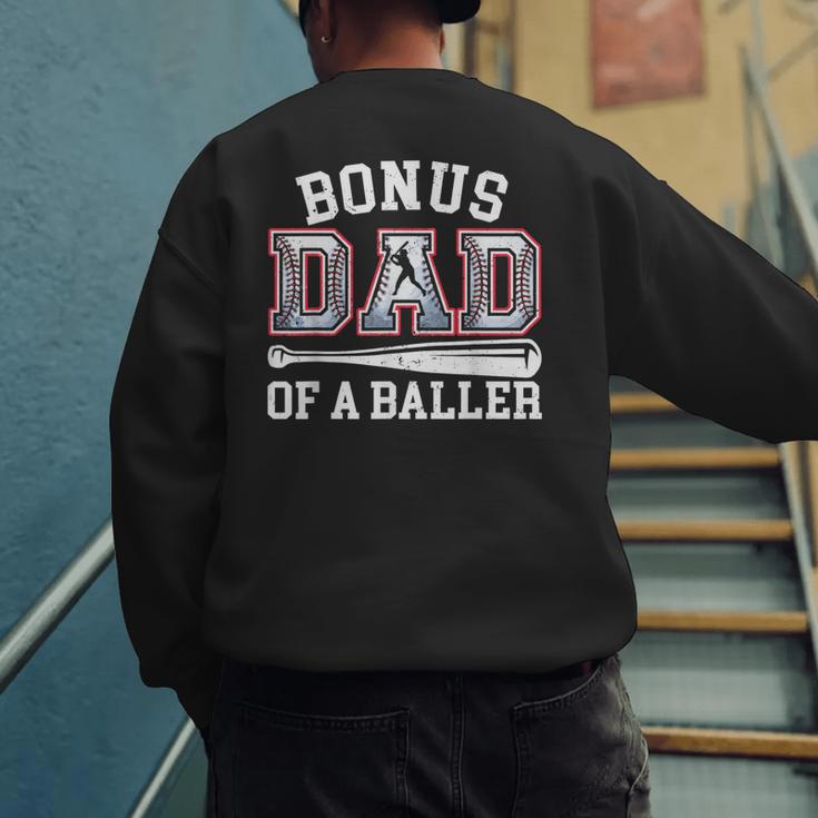 Bonus Dad Shirt Baseball Dad Fathers Day Men's Sweatshirt Back Print
