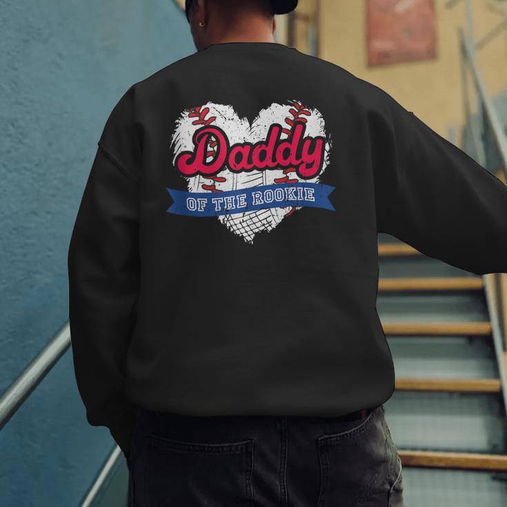 Daddy Of The Rookie Baseball Dad Retro Love Heart Birthday Men's Sweatshirt Back Print Daddy Of The Rookie Baseball Dad Retro Love Heart Birthday Men's Sweatshirt Back Print