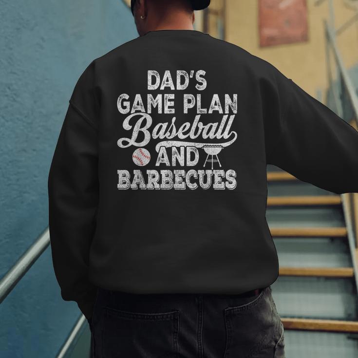 Dad's Game Plan Baseball & Barbecues Baseball Dad BBQ Gill Men's Sweatshirt Back Print Dad's Game Plan Baseball & Barbecues Baseball Dad BBQ Gill Men's Sweatshirt Back Print