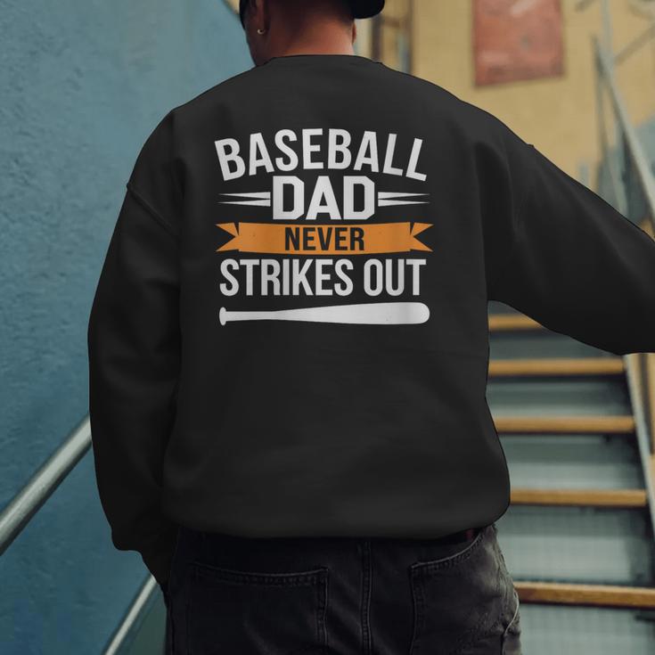 Father Fathers Day Baseball Lovers Baseball Dad Homerun Men's Sweatshirt Back Print
