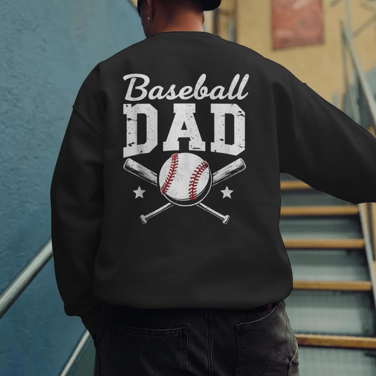 Fathers Cute Vintage Baseball Dad Sport Lovers Batter Player Men's Sweatshirt Back Print Fathers Cute Vintage Baseball Dad Sport Lovers Batter Player Men's Sweatshirt Back Print