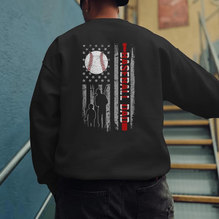 Father's Day USA Flag Patriotic Baseball Dad Men's Sweatshirt Back Print Father's Day USA Flag Patriotic Baseball Dad Men's Sweatshirt Back Print