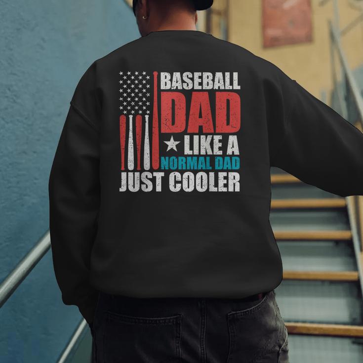 Patriotic Baseball Dad Father's Day American Flag Men's Sweatshirt Back Print