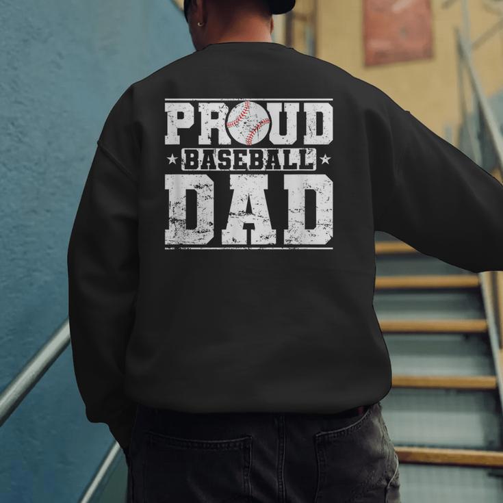 Proud Baseball Dad Sports Father Baseball Fan Men's Sweatshirt Back Print