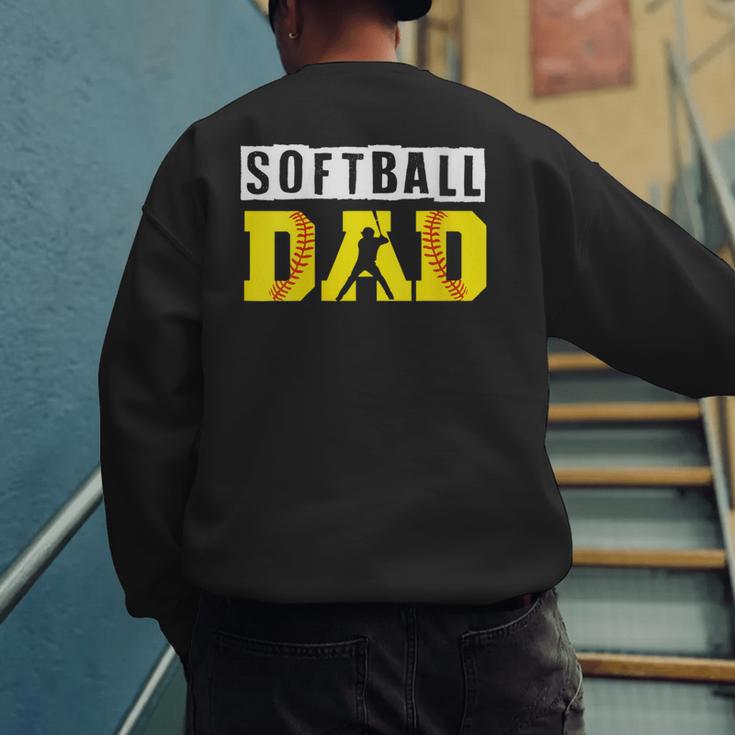 Softball Dad Like A Baseball Dad Definition Men's Sweatshirt Back Print