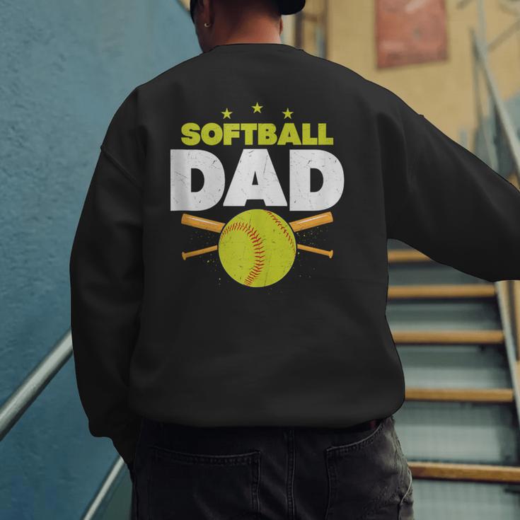 Softball Dad Just Like A Baseball Dad Player Men's Sweatshirt Back Print Softball Dad Just Like A Baseball Dad Player Men's Sweatshirt Back Print