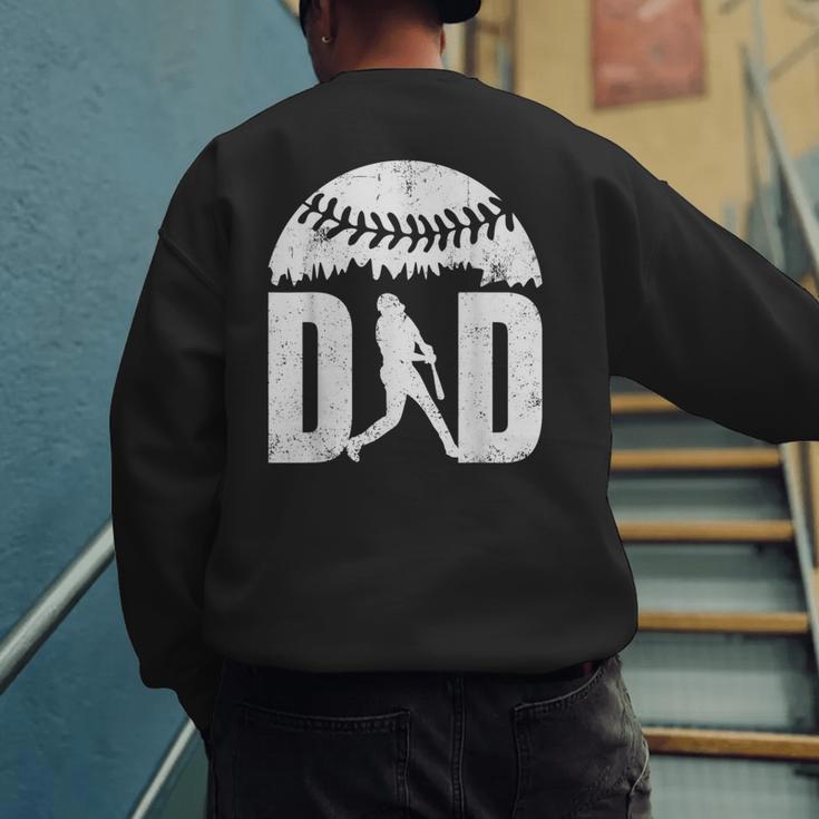 Vintage Baseball Dad Clothing Daddy Father's Day Men's Sweatshirt Back Print
