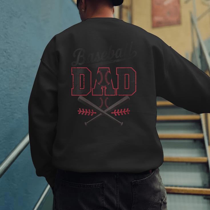 Vintage Baseball Dad Fathers Day Daddy Toddler Kids Boys Men's Sweatshirt Back Print Vintage Baseball Dad Fathers Day Daddy Toddler Kids Boys Men's Sweatshirt Back Print
