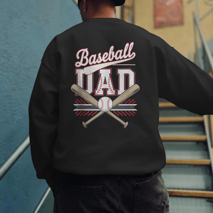 Vintage Baseball Dad Father's Day Husband Daddy Dad In Law Men's Sweatshirt Back Print Vintage Baseball Dad Father's Day Husband Daddy Dad In Law Men's Sweatshirt Back Print