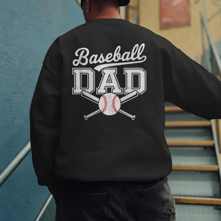 Vintage Baseball Dad Sport Lovers Batter Player Fathers Art Men's Sweatshirt Back Print Vintage Baseball Dad Sport Lovers Batter Player Fathers Art Men's Sweatshirt Back Print