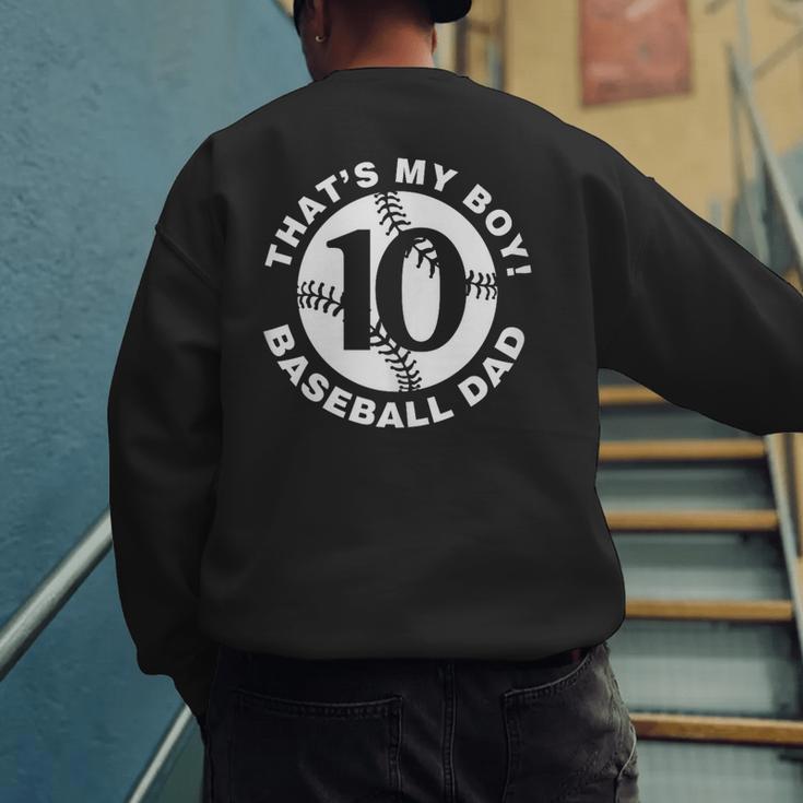 Vintage That's My Boy 10 Proud Baseball Dad Father's Day Men's Sweatshirt Back Print Vintage That's My Boy 10 Proud Baseball Dad Father's Day Men's Sweatshirt Back Print