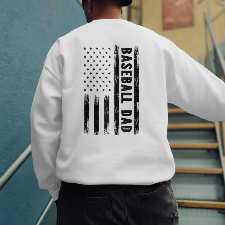 Baseball Dad American Flag Grunge Retro Vintage Father Raglan Baseball Tee Men's Sweatshirt Back Print Baseball Dad American Flag Grunge Retro Vintage Father Raglan Baseball Tee Men's Sweatshirt Back Print