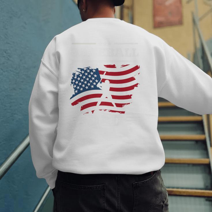 Baseball DAD American Flag Patriotic Father's Day Premium Men's Sweatshirt Back Print Baseball DAD American Flag Patriotic Father's Day Premium Men's Sweatshirt Back Print