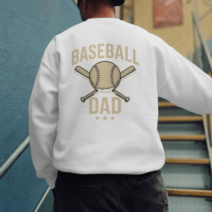Baseball Dad Crossed Bats Cool Sports Fan Vintage Premium Men's Sweatshirt Back Print Baseball Dad Crossed Bats Cool Sports Fan Vintage Premium Men's Sweatshirt Back Print